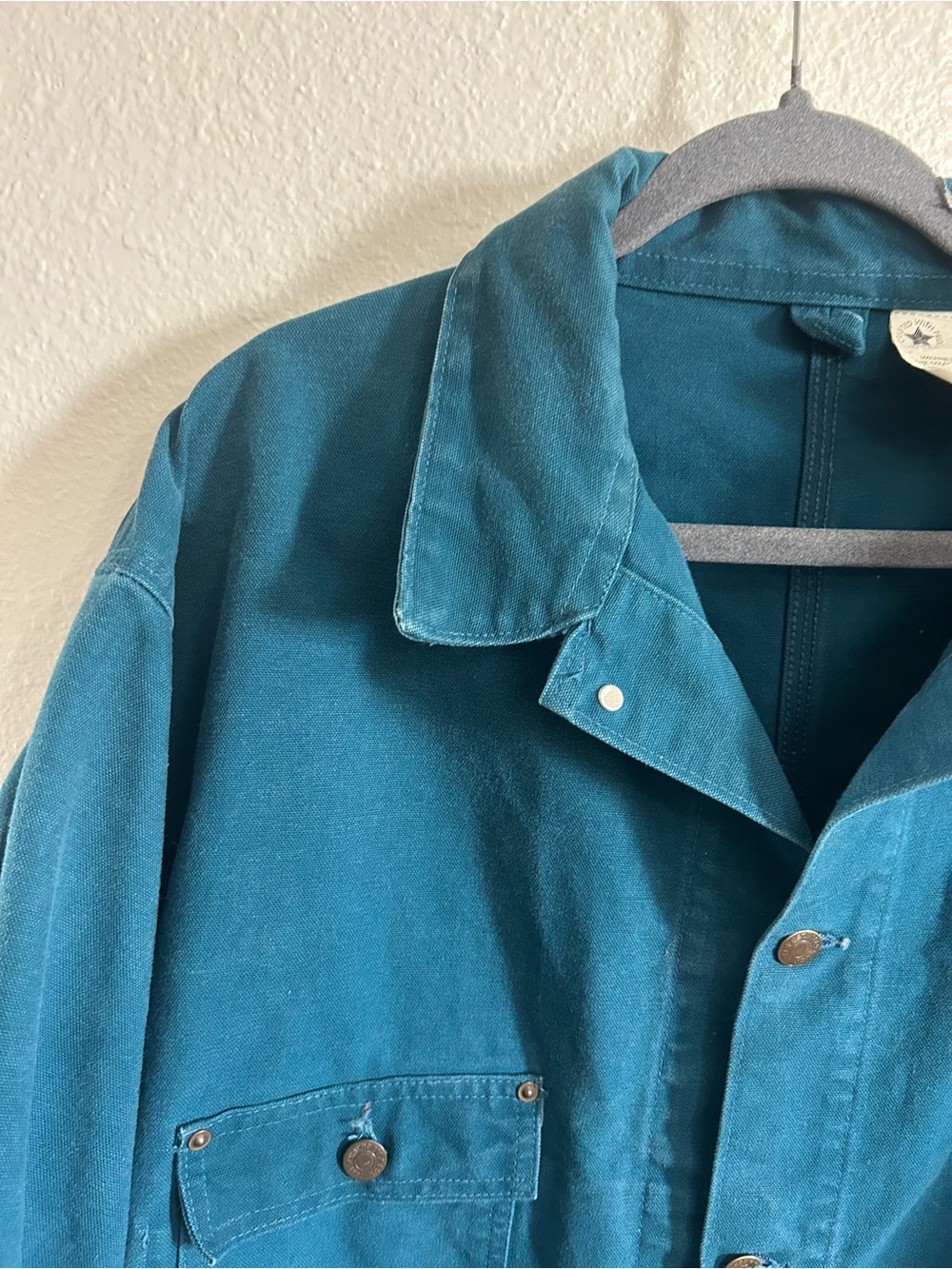 Vintage 90s Carhartt Teal Workwear Unlined Chore Jacket Mens Size XXL - Picture 5 of 8
